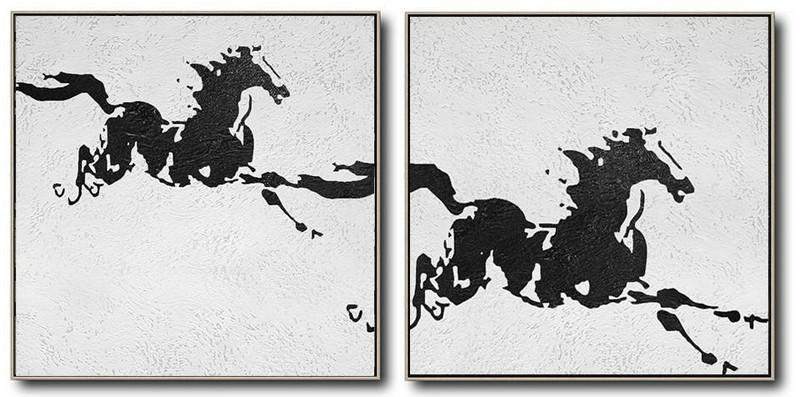 Extra Large Acrylic Painting On Canvas,Set Of 2 Minimal Painting On Canvas - Original Abstract Painting Canvas Art